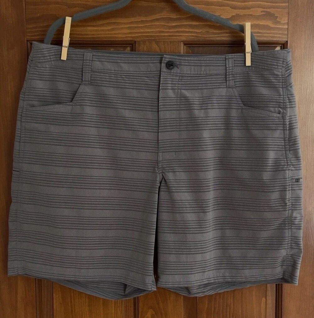NWT KÜHL Upriser Men’s Shorts Size 40 Gray Striped Performance Hiking 5280